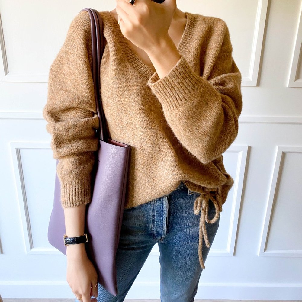 The Ava Genuine Leather Tote Bag Purple - Picture 11 of 11